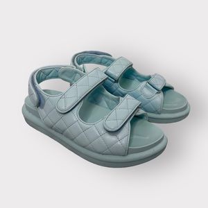 ASOS Quilted Light Blue Velcro Sandals